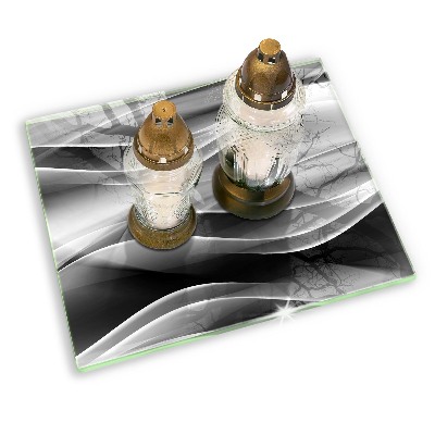 Piastra in vetro per candele tombali con motivo a linee delicate astratte