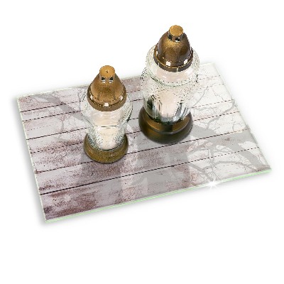 Piatto per candele con motivo di vecchie assi di legno