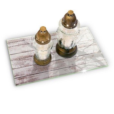 Piatto per candele con motivo di vecchie assi di legno