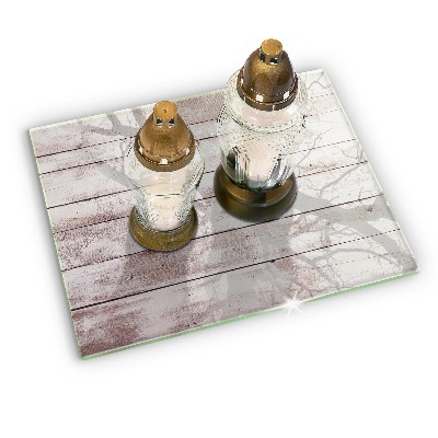 Piatto per candele con motivo di vecchie assi di legno