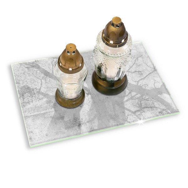 Piastra in vetro per candele tombali con struttura in cemento