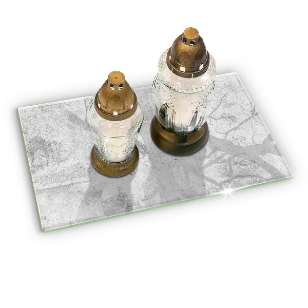 Piastra in vetro per candele tombali con struttura in cemento