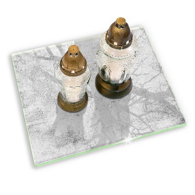 Piastra in vetro per candele tombali con struttura in cemento