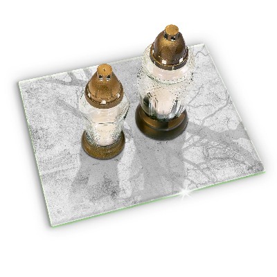 Piastra in vetro per candele tombali con struttura in cemento