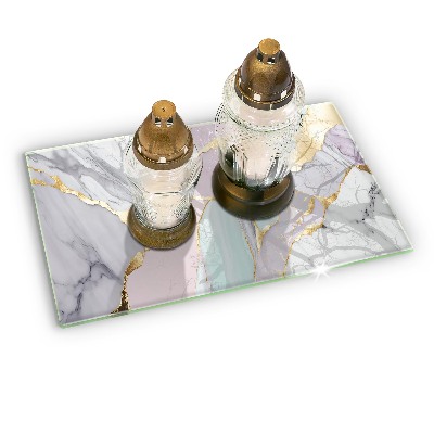 Piatto per candele con finitura in marmo pastello