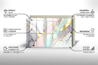 Piatto per candele con finitura in marmo pastello