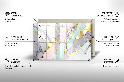 Piatto per candele con finitura in marmo pastello