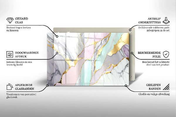 Piatto per candele con finitura in marmo pastello