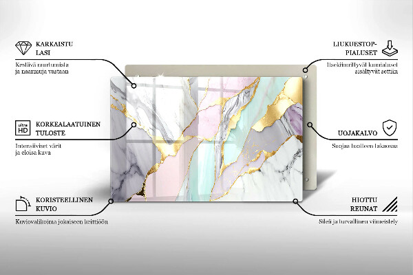 Piatto per candele con finitura in marmo pastello