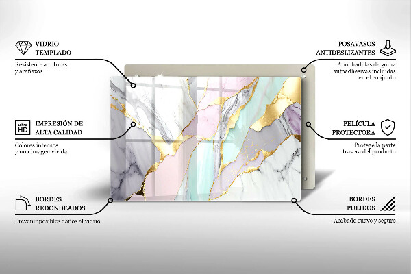 Piatto per candele con finitura in marmo pastello