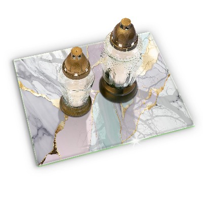 Piatto per candele con finitura in marmo pastello