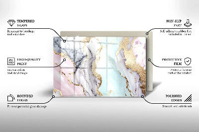 Piastra in vetro per candele tombali con motivo in marmo pastello