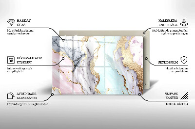 Piastra in vetro per candele tombali con motivo in marmo pastello