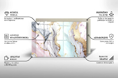 Piastra in vetro per candele tombali con motivo in marmo pastello