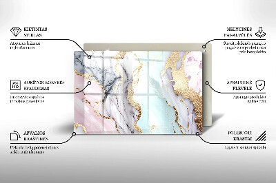 Piastra in vetro per candele tombali con motivo in marmo pastello