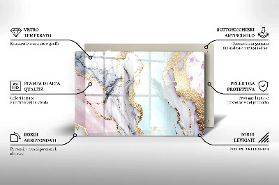 Piastra in vetro per candele tombali con motivo in marmo pastello