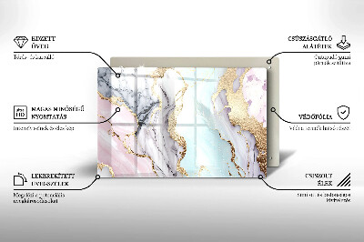 Piastra in vetro per candele tombali con motivo in marmo pastello