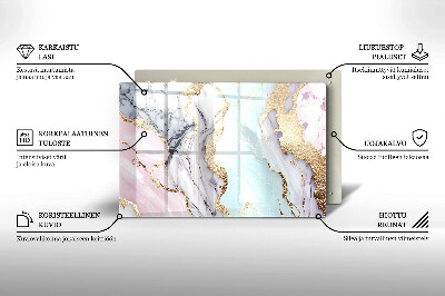 Piastra in vetro per candele tombali con motivo in marmo pastello