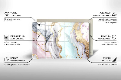 Piastra in vetro per candele tombali con motivo in marmo pastello