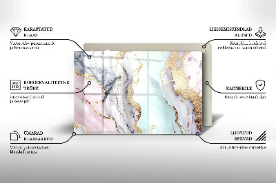 Piastra in vetro per candele tombali con motivo in marmo pastello