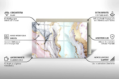 Piastra in vetro per candele tombali con motivo in marmo pastello