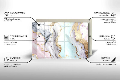 Piastra in vetro per candele tombali con motivo in marmo pastello