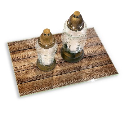 Piatto per candele con pannelli dall'effetto legno