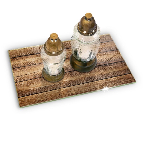 Piatto per candele con pannelli dall'effetto legno