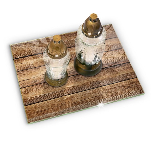 Piatto per candele con pannelli dall'effetto legno