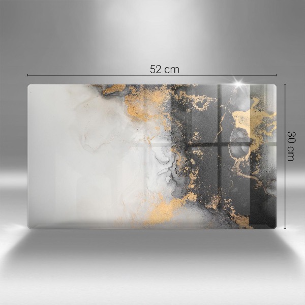 Piatto per candele con decorazione astratta con inserti dorati