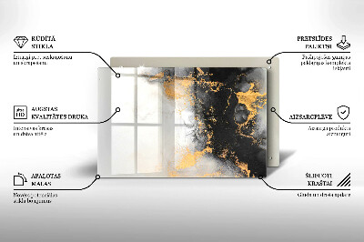 Piatto per candele con decorazione astratta con inserti dorati