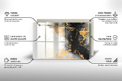 Piatto per candele con decorazione astratta con inserti dorati
