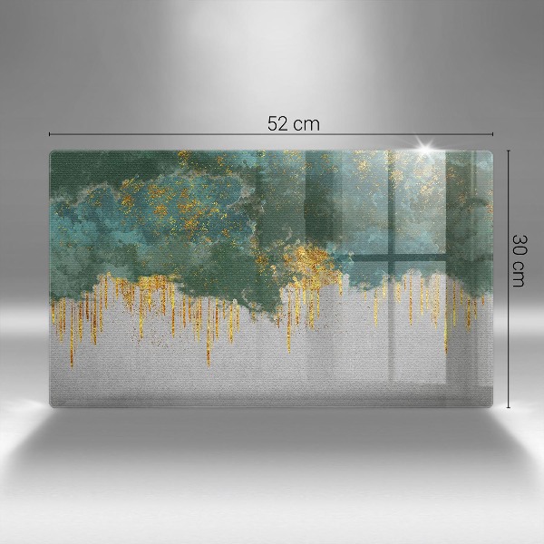 Piastra in vetro per candele tombali con decorazione astratta con dettagli dorati