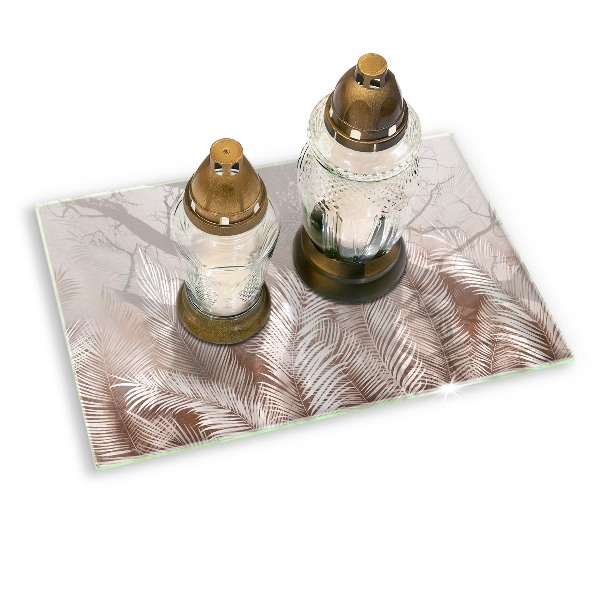 Piatto per candele con motivo vegetale in stile boho