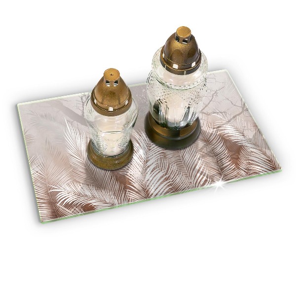 Piatto per candele con motivo vegetale in stile boho