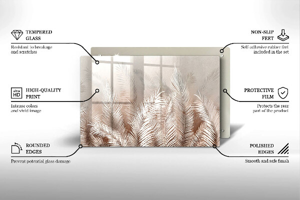 Piatto per candele con motivo vegetale in stile boho