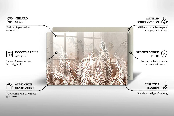 Piatto per candele con motivo vegetale in stile boho