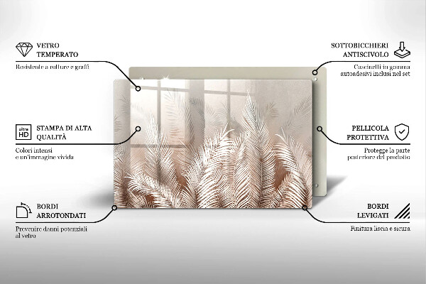 Piatto per candele con motivo vegetale in stile boho