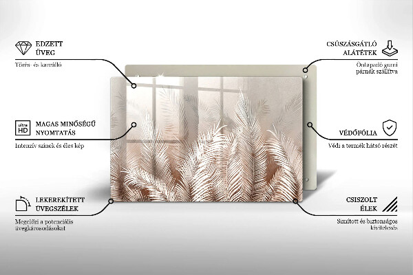 Piatto per candele con motivo vegetale in stile boho