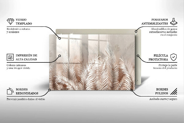 Piatto per candele con motivo vegetale in stile boho