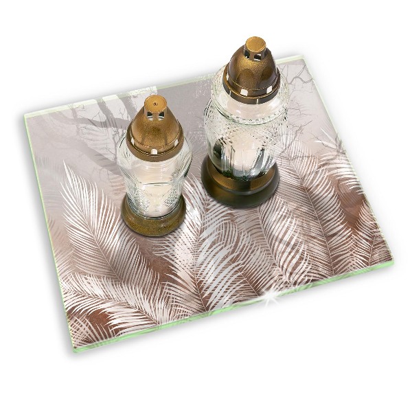 Piatto per candele con motivo vegetale in stile boho