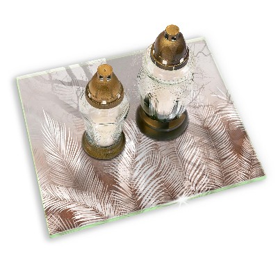 Piatto per candele con motivo vegetale in stile boho