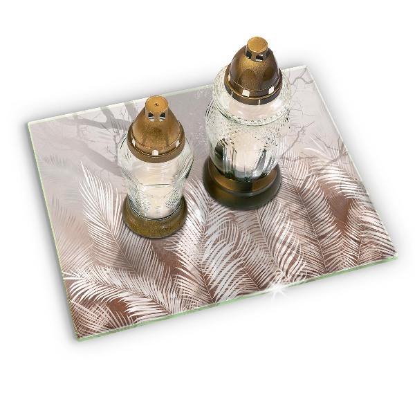 Piatto per candele con motivo vegetale in stile boho