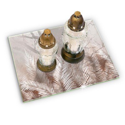 Piatto per candele con motivo vegetale in stile boho