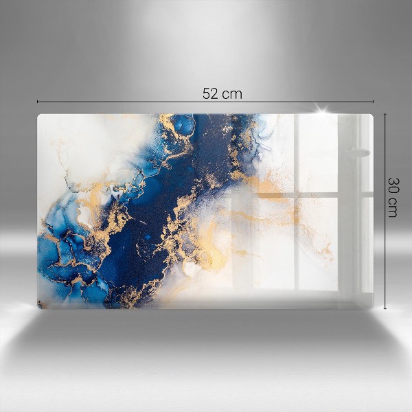 Piastra in vetro per candele tombali con motivo astratto blu