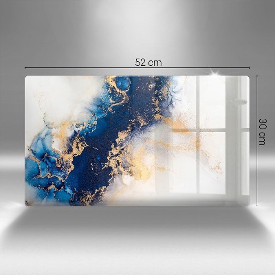 Piastra in vetro per candele tombali con motivo astratto blu