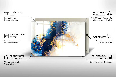 Piastra in vetro per candele tombali con motivo astratto blu