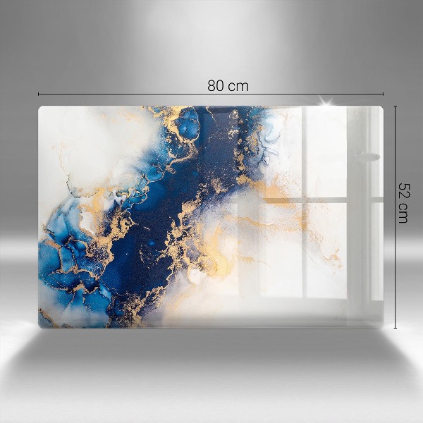 Piastra in vetro per candele tombali con motivo astratto blu