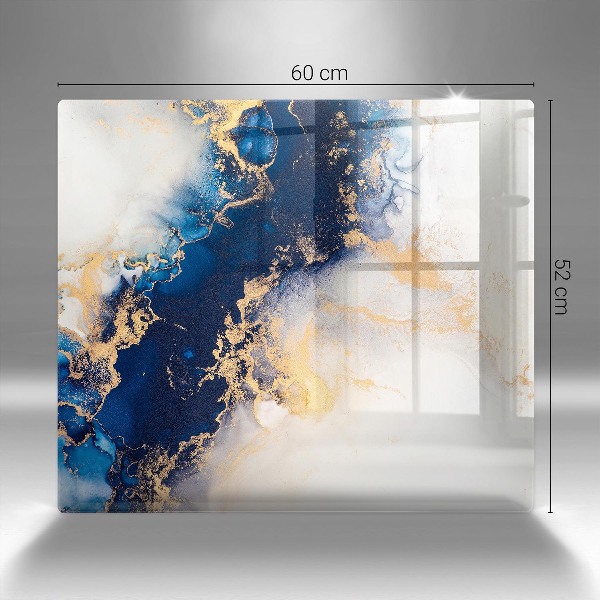 Piastra in vetro per candele tombali con motivo astratto blu