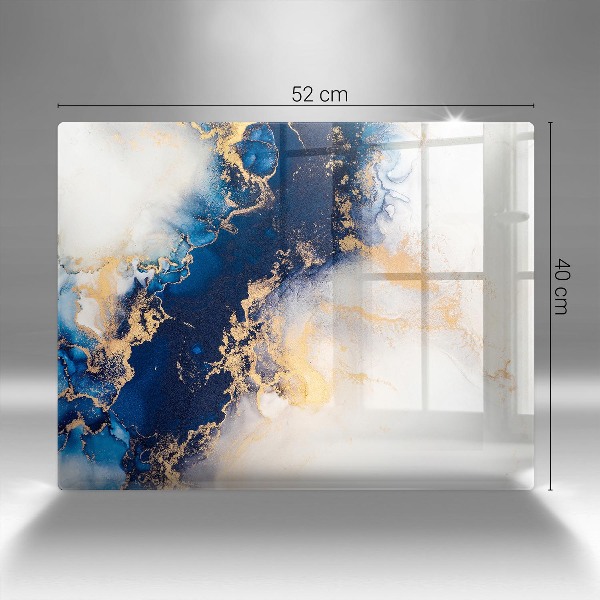 Piastra in vetro per candele tombali con motivo astratto blu